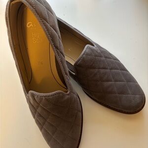 Ara Gray Suede Quilted Loafers